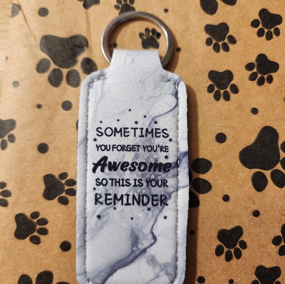 Marble Print Lip Balm Holder Keychain - Picture 4 of 5